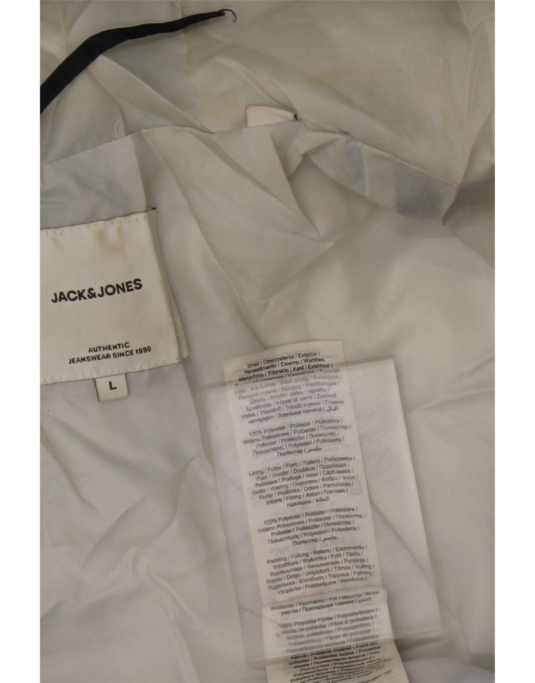 Jachetă căptușită cu glugă pentru bărbați JACK & JONES UK 40 Poliester mare bleumarin