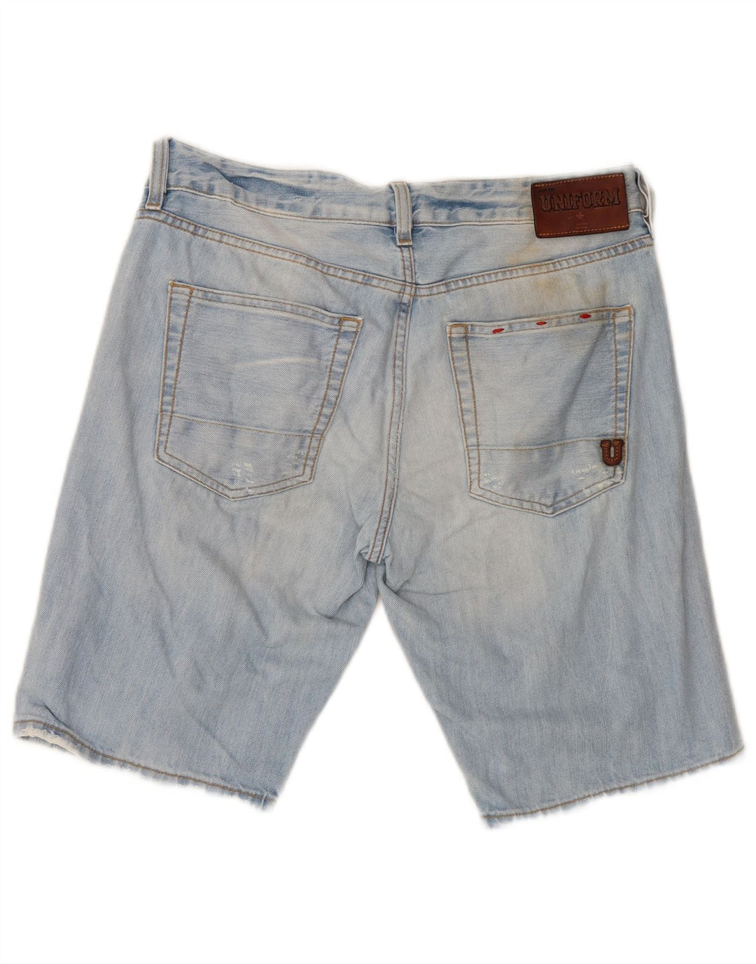 Uniformă Pantaloni scurți din denim învechit pentru bărbați W30, bumbac albastru mediu