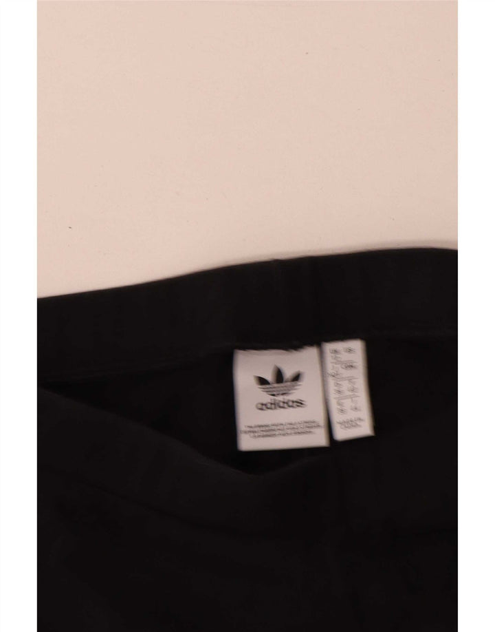 Leggings grafic Adidas pentru femei UK 12, bumbac mediu negru