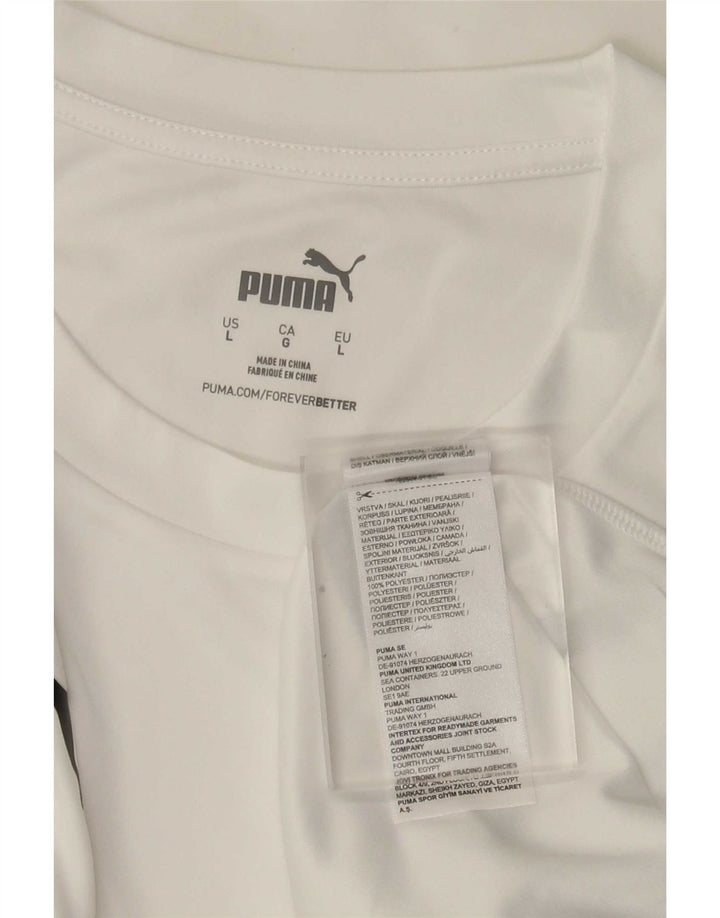 Tricou grafic Puma Deutshland pentru bărbați Top mare din poliester alb