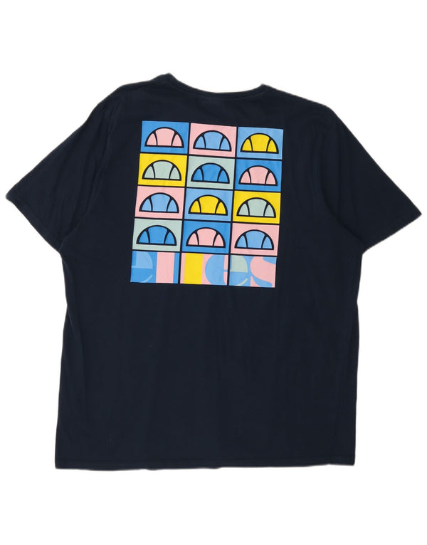 Tricou grafic ELLESSE pentru bărbați Top 2XL bumbac bleumarin