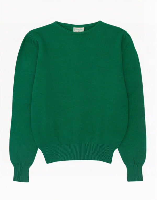 Pulover Benetton pentru femei cu gât de barcă IT 48 XL Lână virgină verde