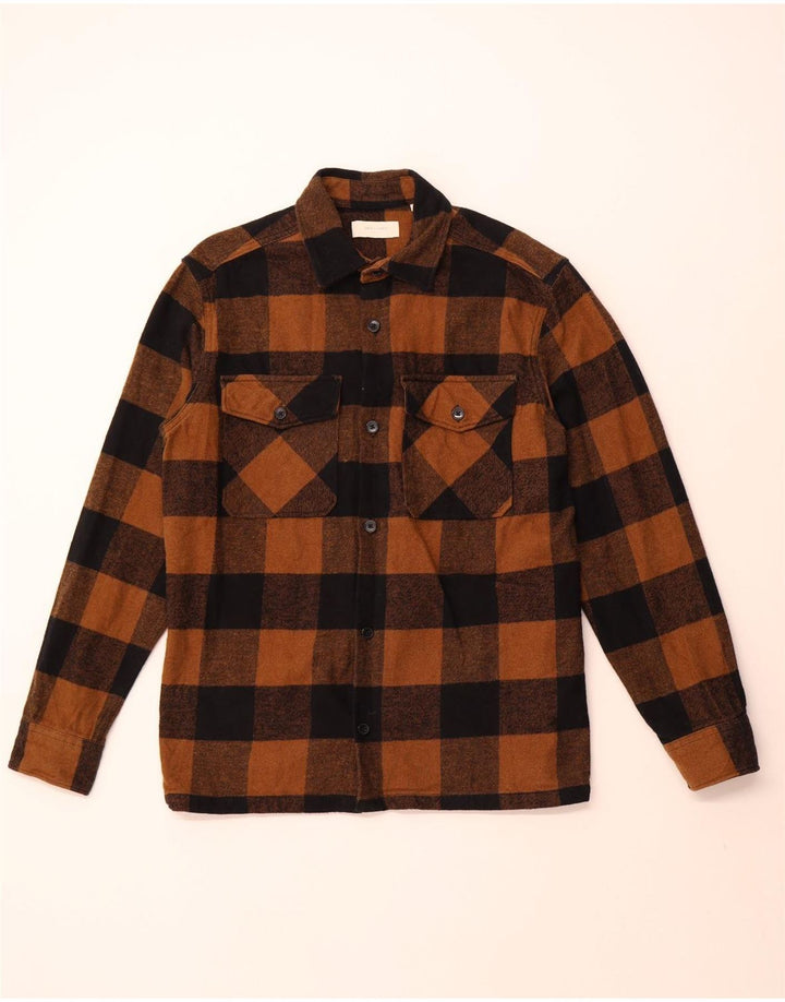 Cămașă de flanel pentru bărbați JACK & JONES XL, bumbac cu carouri maro