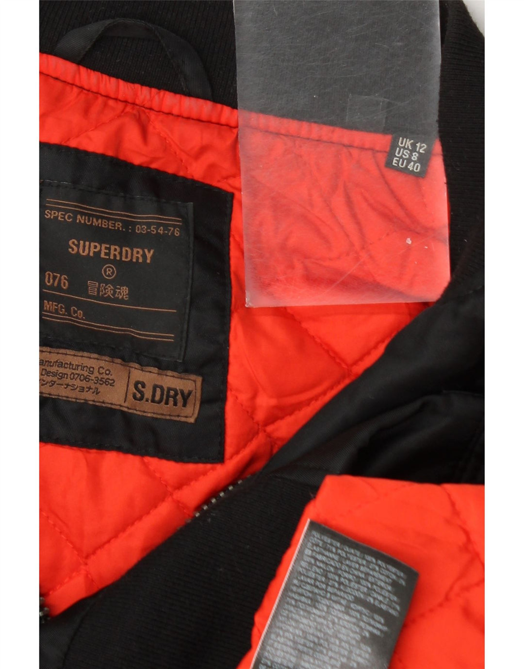 Jachetă Bomber Superdry pentru femei UK 12 Medium Black Poliester