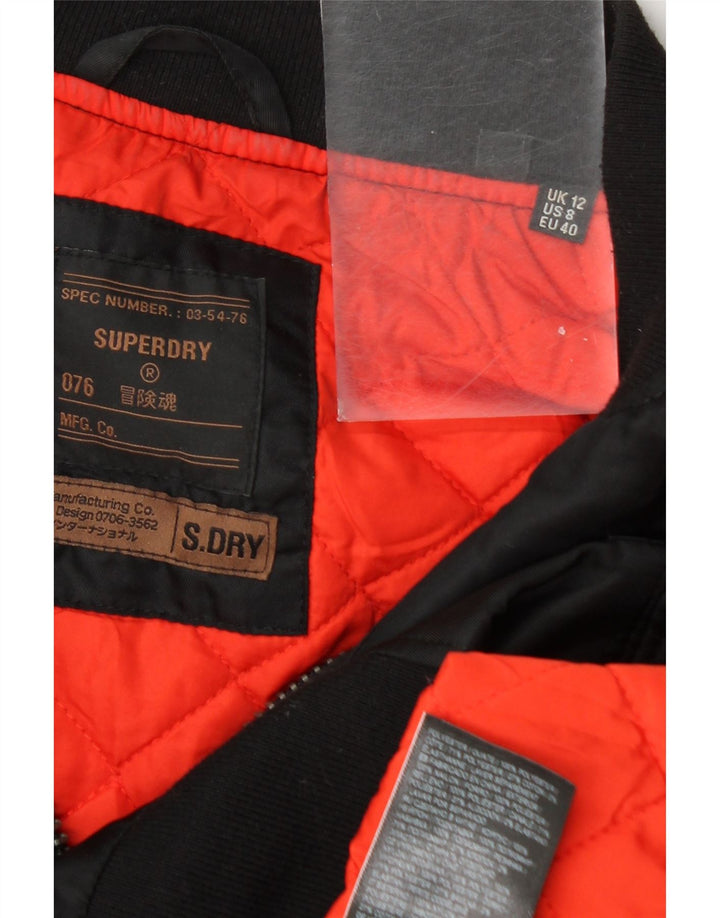 Jachetă Bomber Superdry pentru femei UK 12 Medium Black Poliester