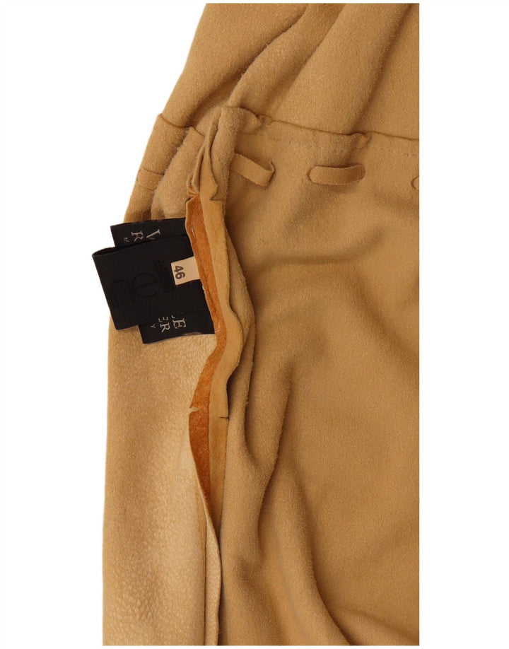 Jachetă de cămașă de piele de căprioară pentru femei Fontanelli IT 46 Mare Bej din piele