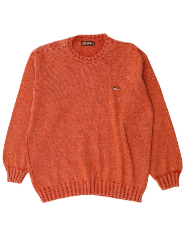 Pulover NAPAPIJRI pentru bărbați, cu grafică, cu decolteu, XL, lână merinos maro