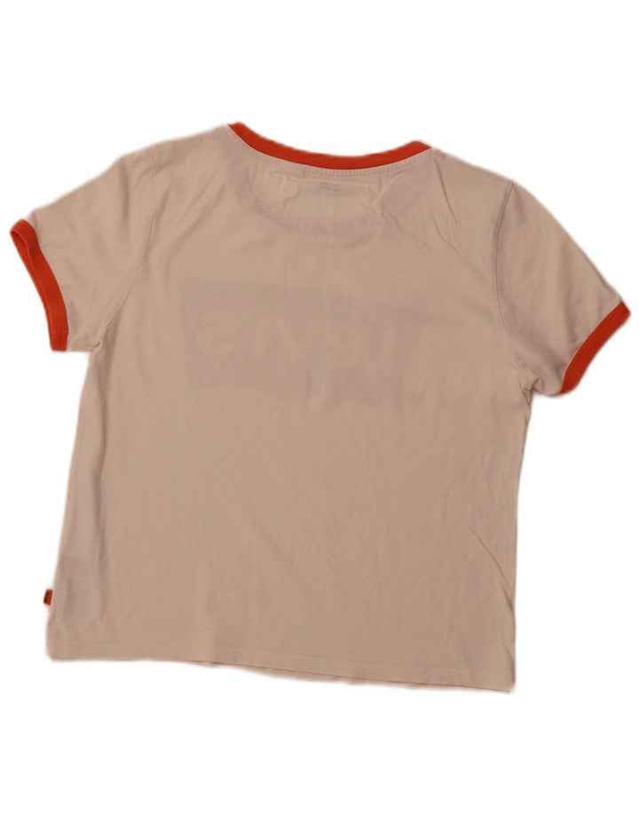 Tricou cu grafic crop LEVI'S pentru femei Top UK 12 Bumbac alb mediu mediu