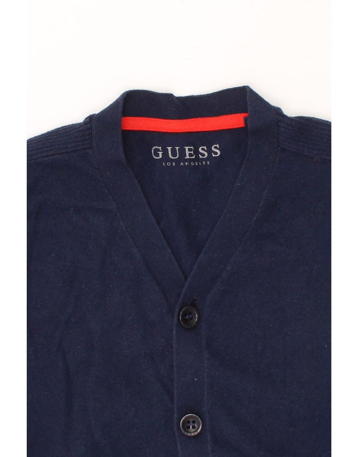 GUESS Boys Cardigan Sweater 5-6 Years Navy Blue Cotton Vintage Guess and Second-Hand Guess from Messina Hembry 