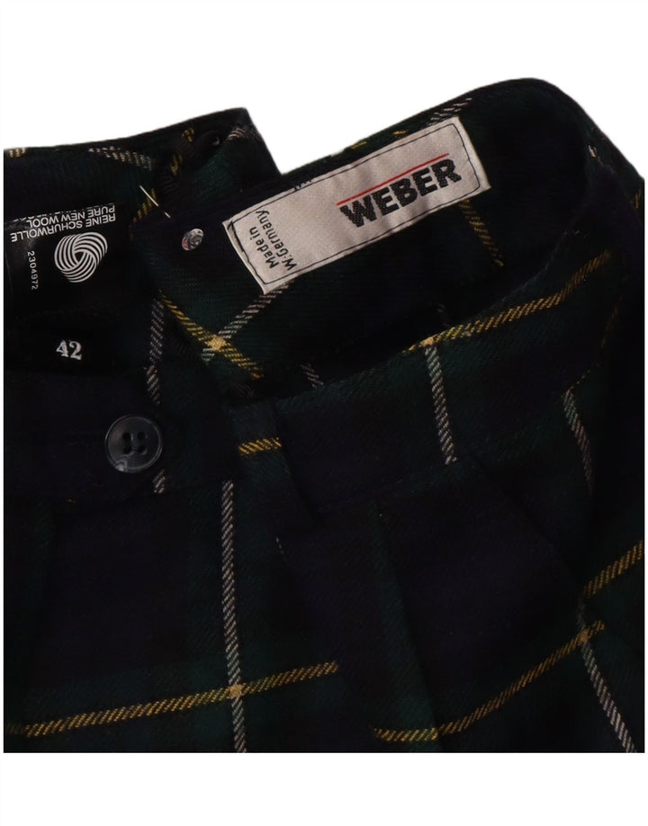 Bermude vintage cu talie înaltă pentru femei EU 42 Large W30 Bleumarin Check