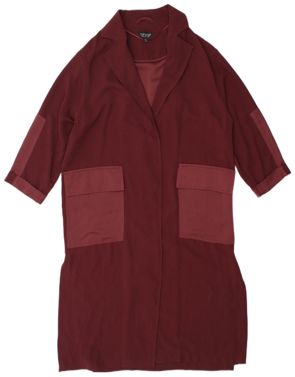 Topshop cardigan cu paragate pentru femei Top UK 8 mic Burgundy Colorblock
