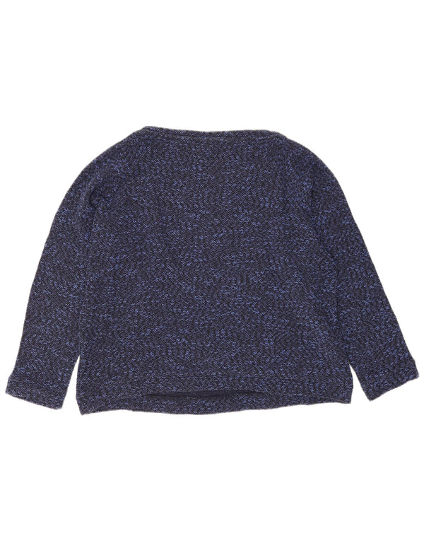 Pulover Cos pentru femei, supradimensionat, cu gât de barcă, Marea Britanie 16, mare, bleumarin, pătat