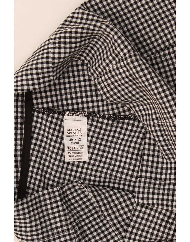 Pantaloni Capri pentru femei Marks & Spencer UK 12 Medium W28 L21 Black Vichy
