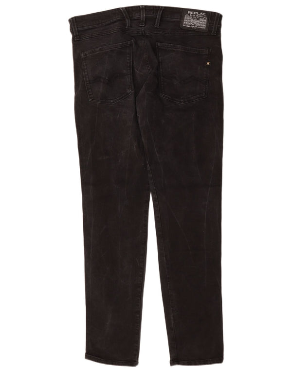 Replay Blugi Anbass Slim pentru bărbați W36 L31 bumbac negru