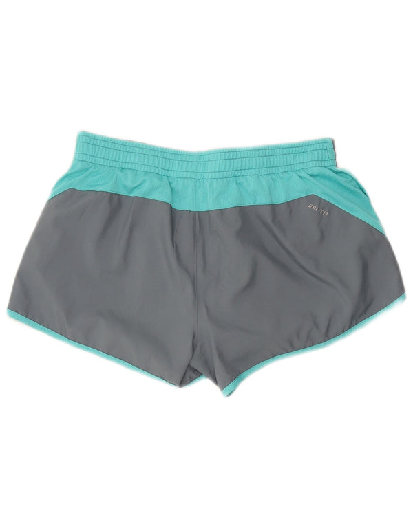 Pantaloni scurți sport Adidas Dri Fit pentru femei UK 14 Medium Gri Colorblock