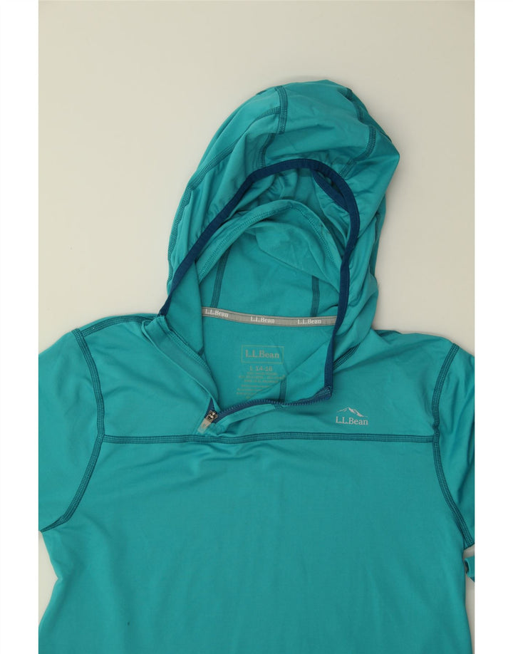 L.L.BEAN Girls Hooded Pullover Tracksuit Top 12-13 Years Large Blue Vintage L.L.Bean and Second-Hand L.L.Bean from Messina Hembry 