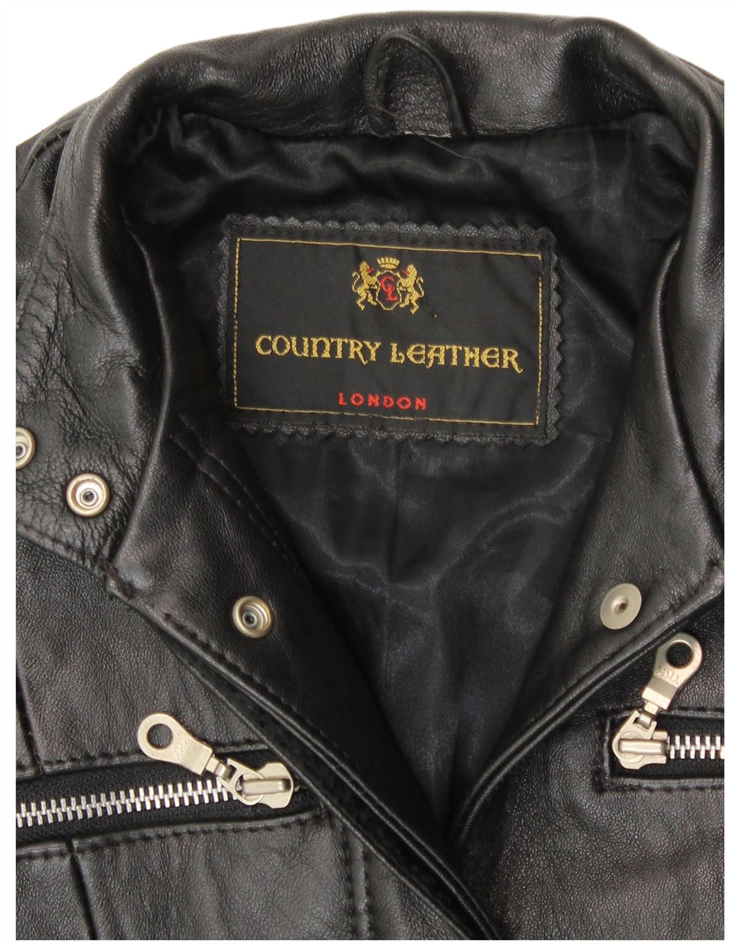 Palton de piele pentru femei VINTAGE UK 8 Mic din piele neagră