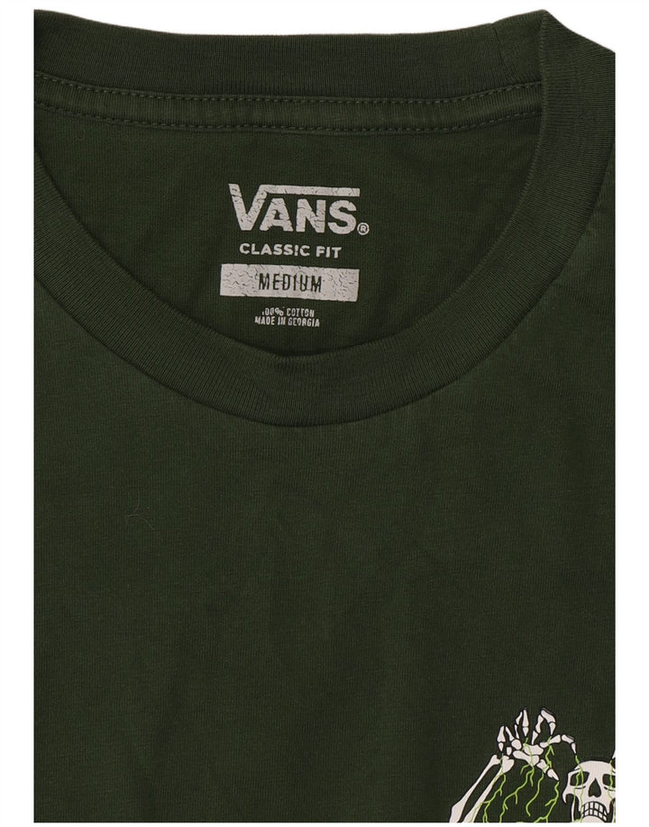 Tricou grafic pentru bărbați VANS Classic Fit Top din bumbac verde mediu