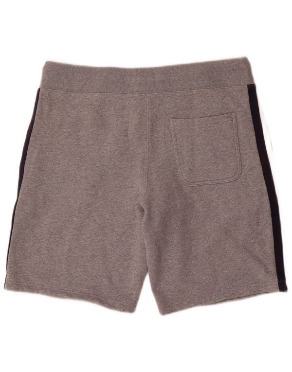 Jack Wills Mens Graphic Sport Shorts Large Grey Colourblock Cotton
