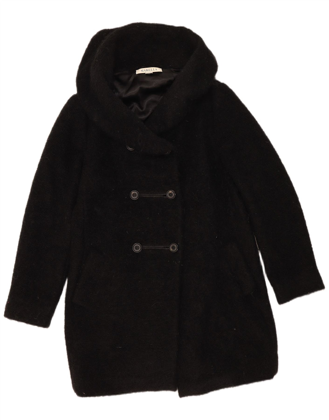 Pardesiu pentru femei Marella UK 16 Mohair negru mare