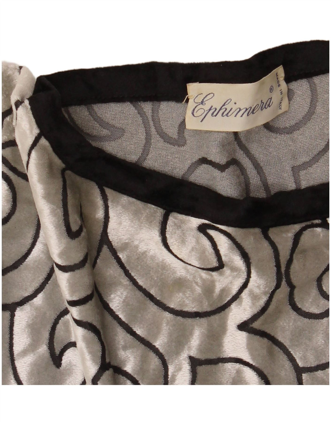 VINTAGE Top cu tunică din catifea liliac pentru femei UK 22 3XL Argintiu, viscoză geometrică