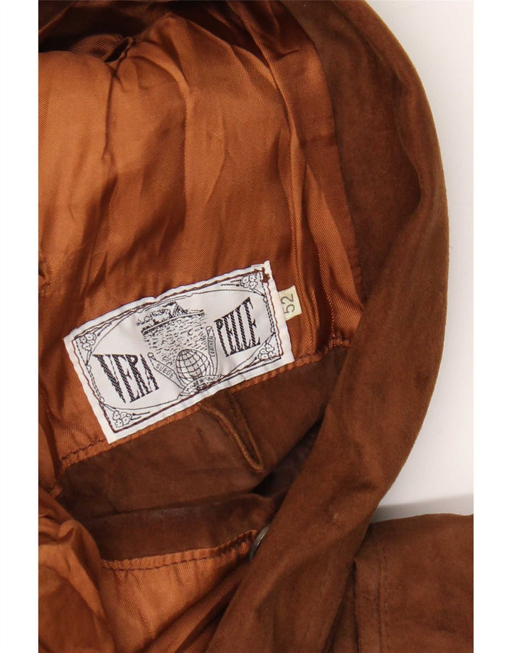Jachetă vintage pentru bărbați din piele cu 2 nasturi IT 52 XL maro
