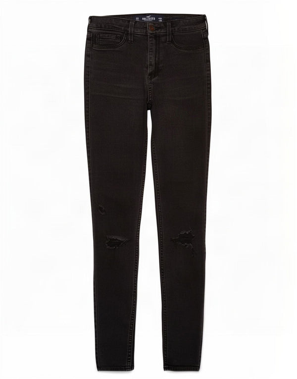 Blugi skinny învechiți pentru femei Hollister Leggings US 0 XS W24 L28 Negri