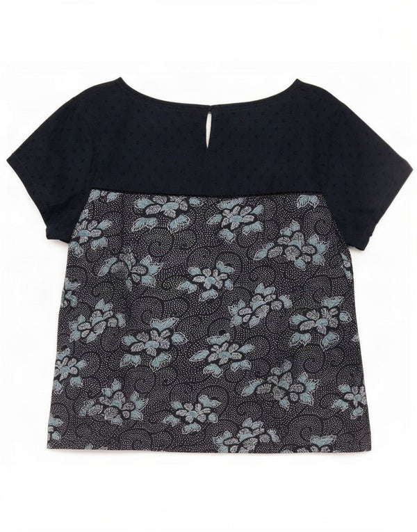 Fat Face Bluză Femei Top UK 18 XL Bleumarin Bumbac Floral