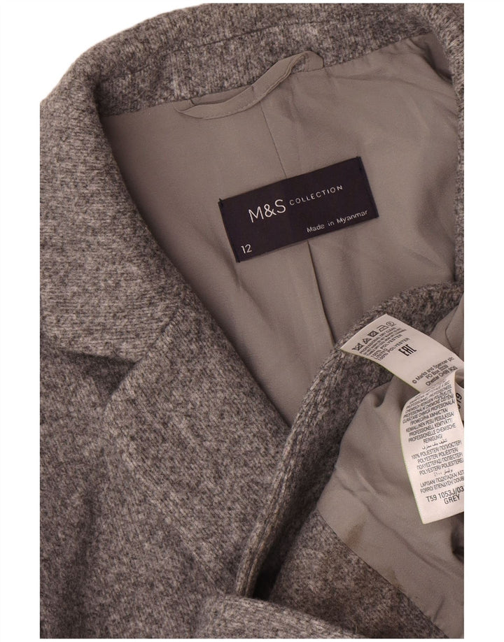 Jachetă pentru femei Marks & Spencer, cu 2 nasturi, UK 12, poliester, gri mediu