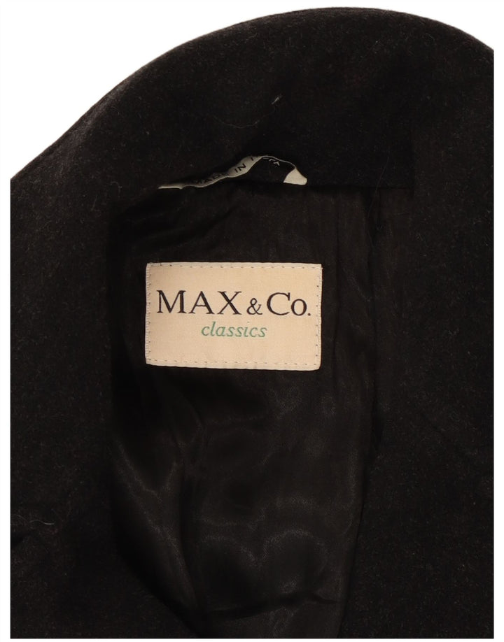 Max & Co. Palton supradimensionat pentru femei, UK 10, lână neagră