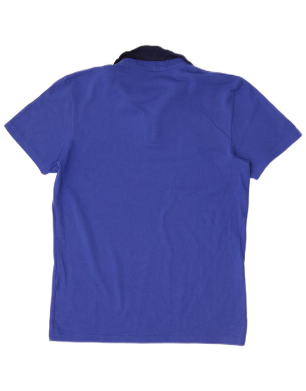 Tricou polo Adidas Climalite pentru bărbați, bumbac color block, albastru mediu
