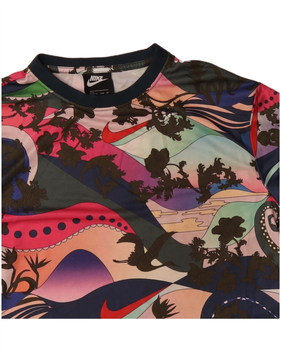 Tricou crop grafic pentru femei NIKE Top UK 6 XS Multicolor Floral