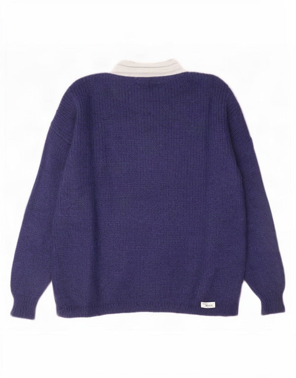 Pulover vintage pentru femei cu gât țestoasă IT 44 Medium Bleumarin