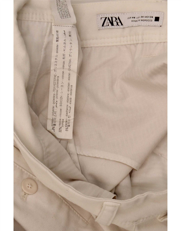 Pantaloni chino slim pentru bărbați Zara EU 44 Large W34 L30 Poliester alb