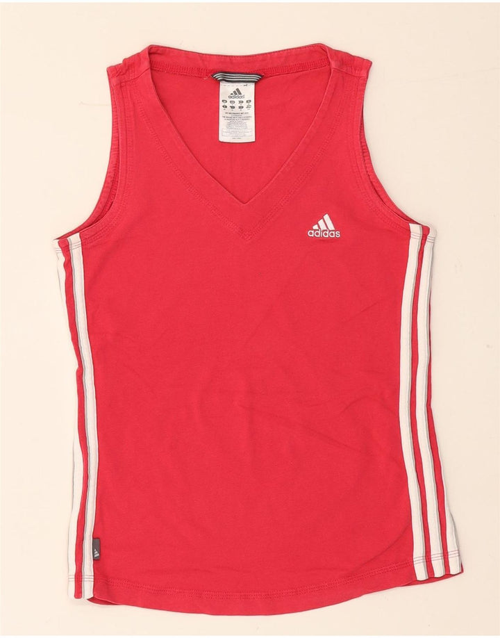 Vest Vest Top Femei Adidas UK 10 Small Red Bumbac
