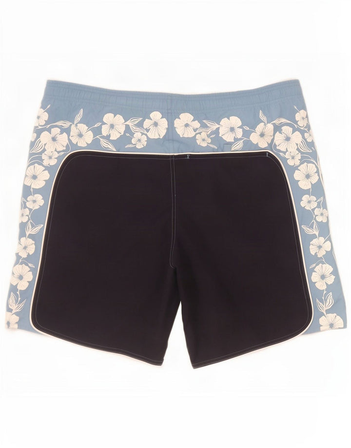 Pantaloni scurți de înot pentru bărbați Marks & Spencer, poliester floral, albastru marin mediu