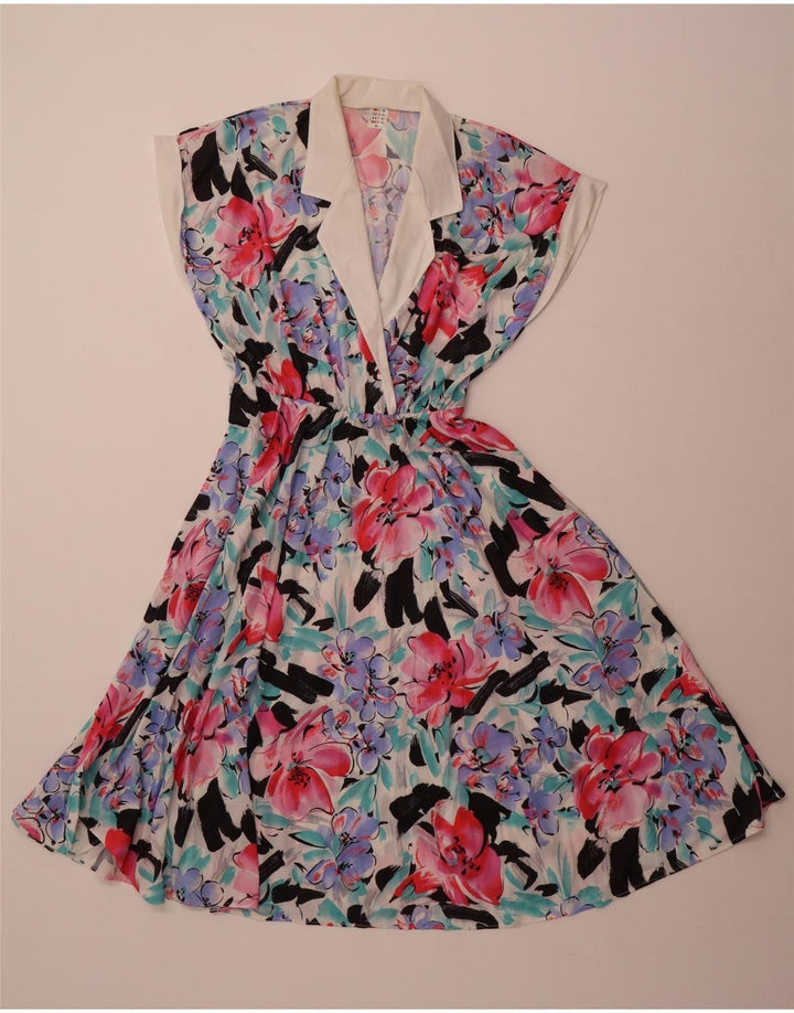 VINTAGE Rochie A-Line fără mâneci pentru femei EU 40 Medium Multicolor Floral