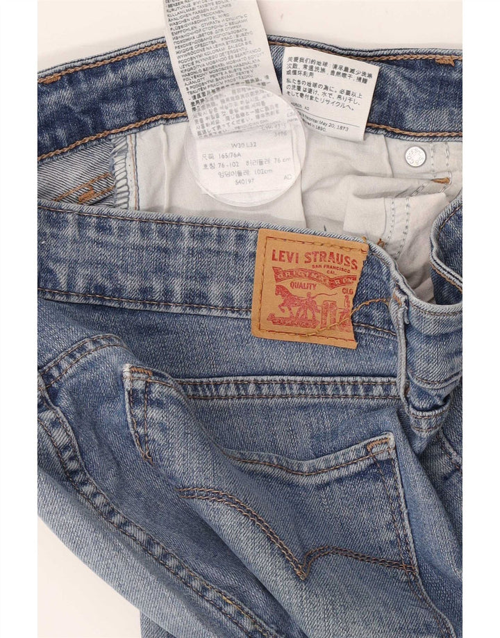 Fusta Levi's 711 Midi Denim W30 Bumbac Albastru Mediu