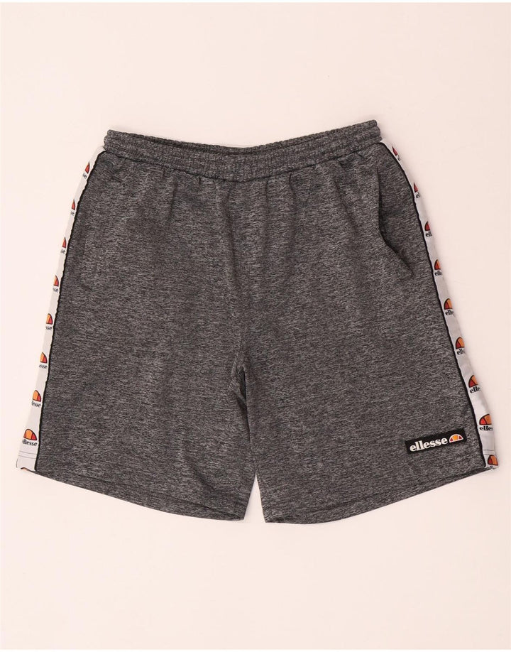 Pantaloni scurți sport grafic Ellesse pentru bărbați, poliester cu pături, gri mediu