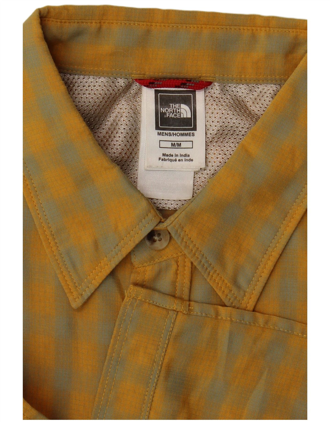 Cămașă cu mânecă scurtă pentru bărbați The North Face, modal cu carouri galbene medii