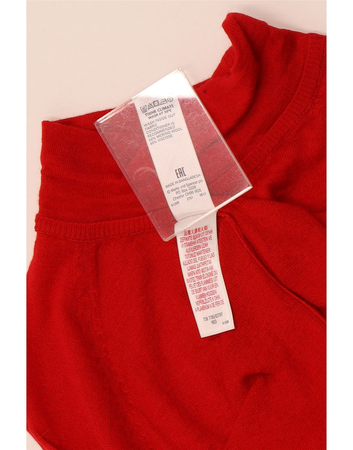 MARKS & SPENCER Pulover cu gât țestoasă pentru femei UK 12 Medium Red