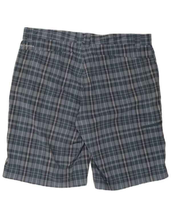 Pantaloni scurți cargo Columbia pentru bărbați, W40 XL, poliester cu carouri albastre
