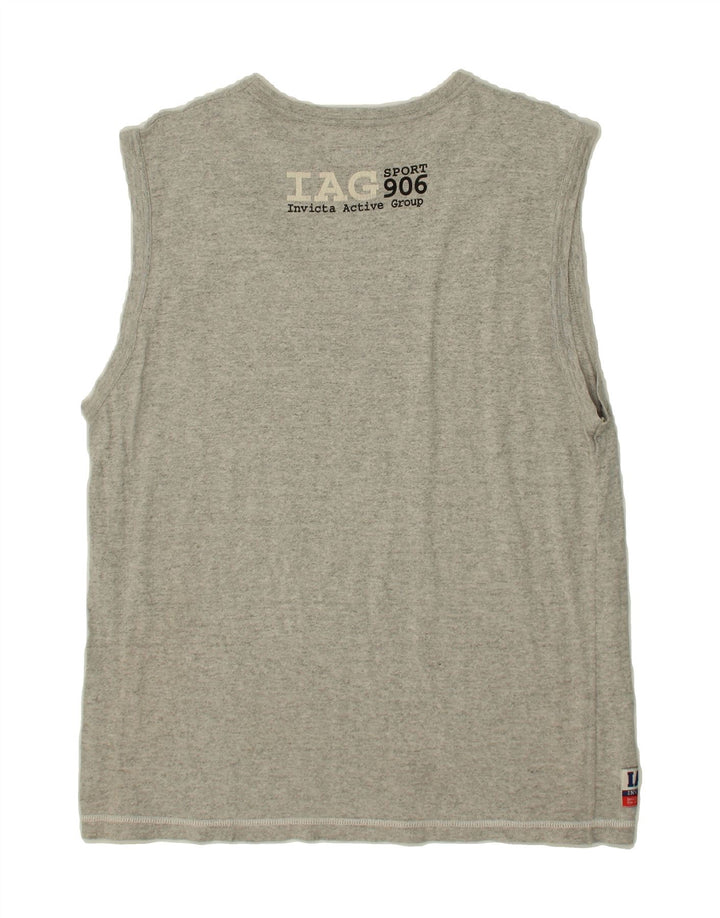 INVICTA Mens Graphic Vest Top Medium Grey Cotton Vintage Invicta and Second-Hand Invicta from Messina Hembry 