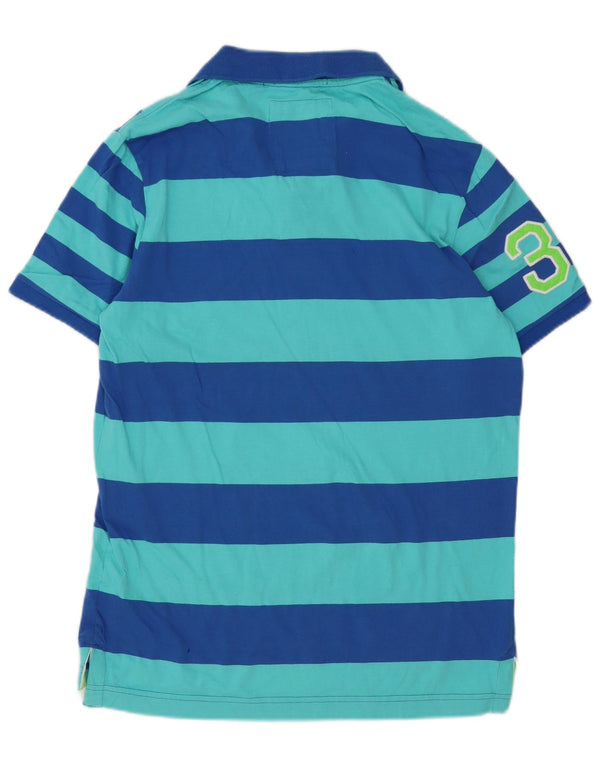 Cămașă polo Superdry pentru bărbați Graphic Classic Fit XL, bumbac cu dungi albastre