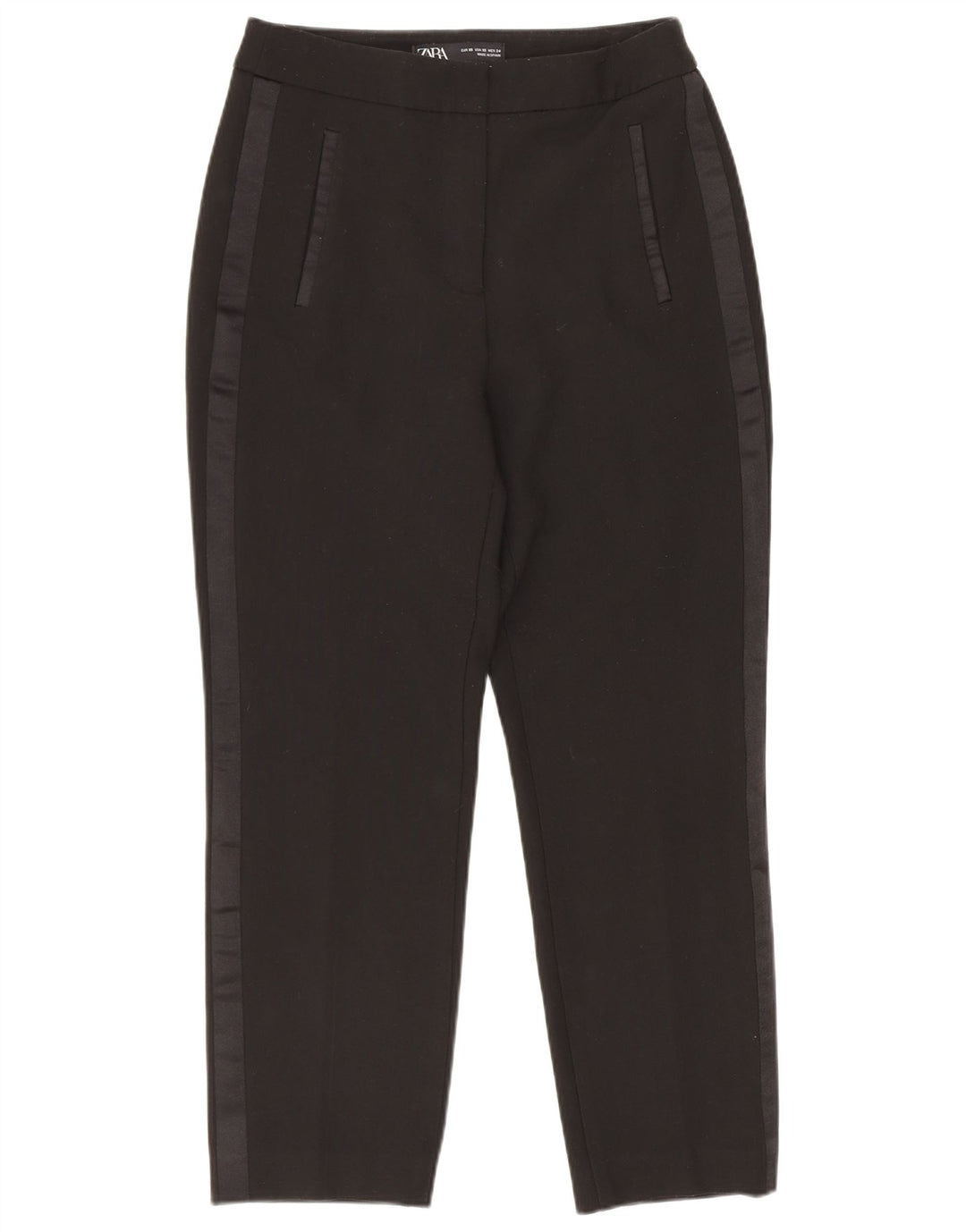 Pantaloni casual slim pentru femei Zara XS 24 L23 Poliester negru