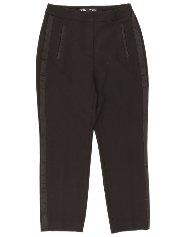 Pantaloni casual slim pentru femei Zara XS 24 L23 Poliester negru