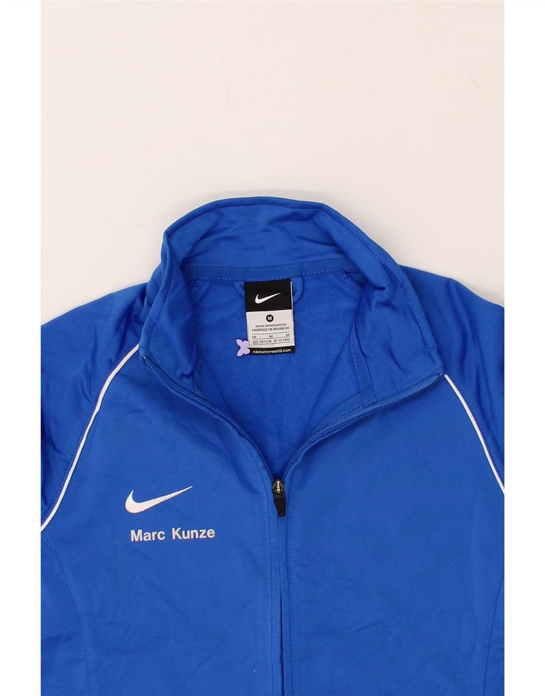 NIKE Boys Graphic Tracksuit Top Jacket 10-11 Years Medium Navy Blue Vintage Nike and Second-Hand Nike from Messina Hembry 