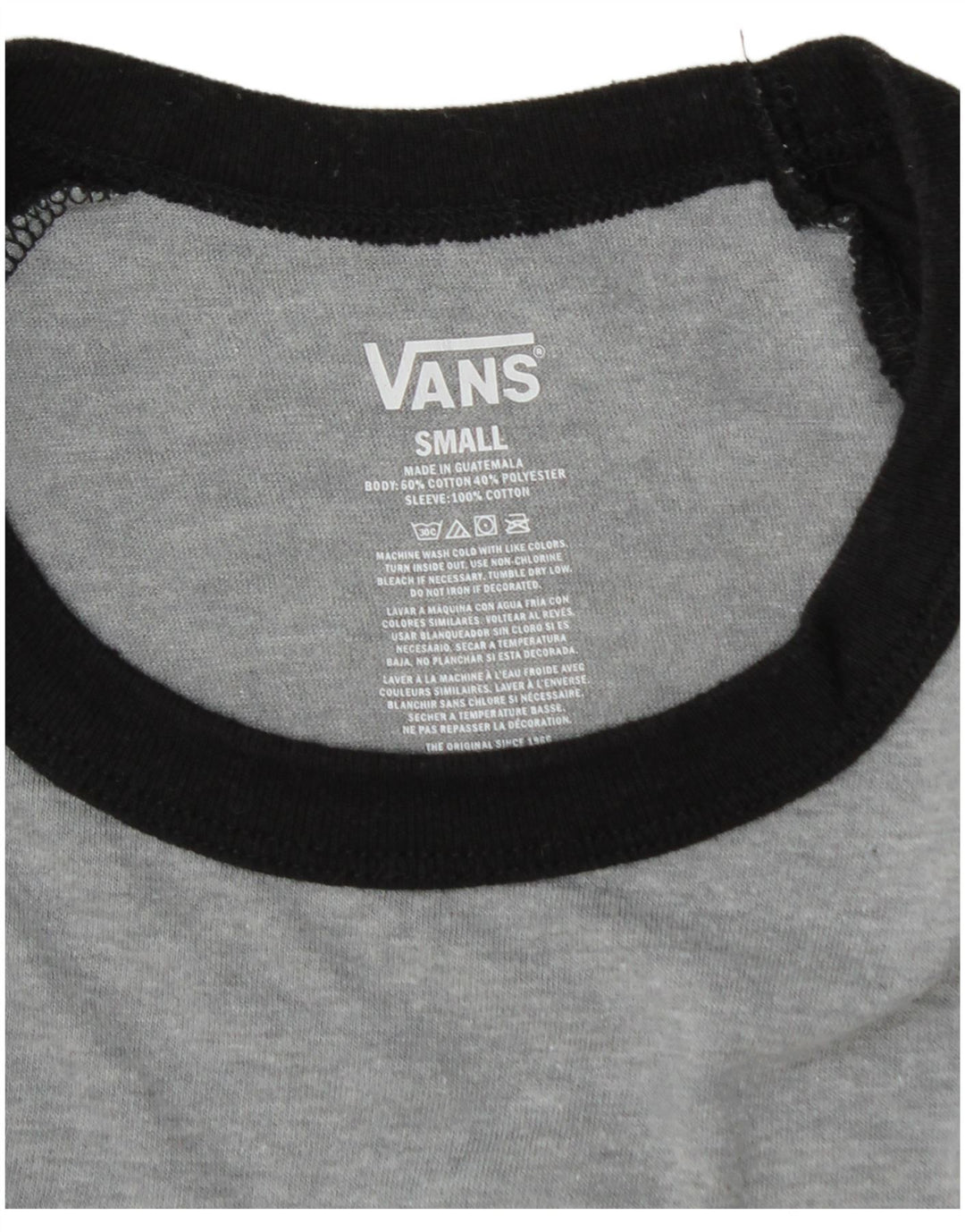 Vans pentru bărbați cu mânecă 3/4 cu grafică, bumbac, gri mic