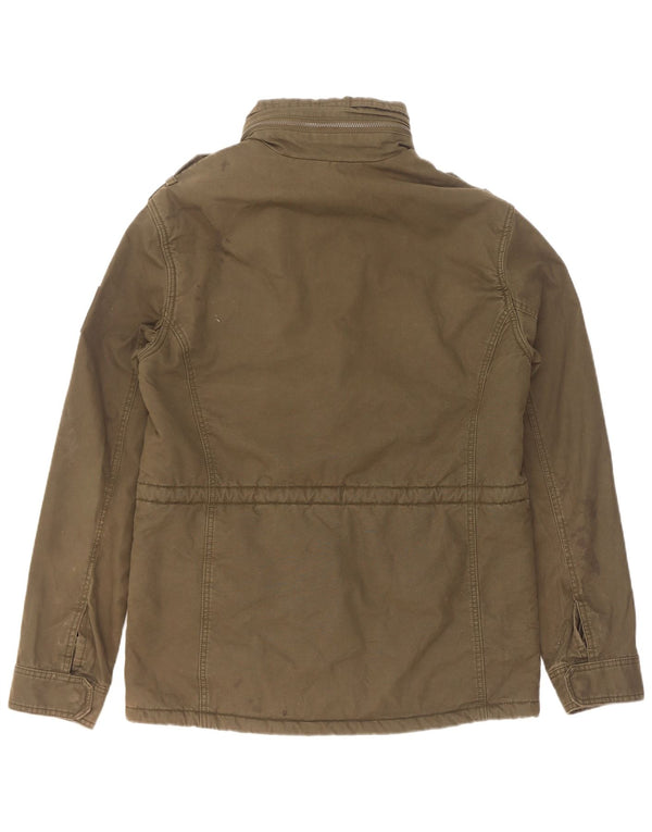 Jachetă militară Sherpa cu glugă Superdry pentru bărbați, UK 40, bumbac kaki mare