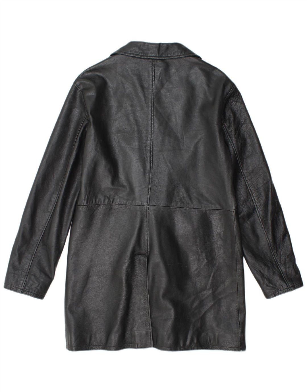 Palton din piele pentru femei VINTAGE UK 18 XL din piele neagră